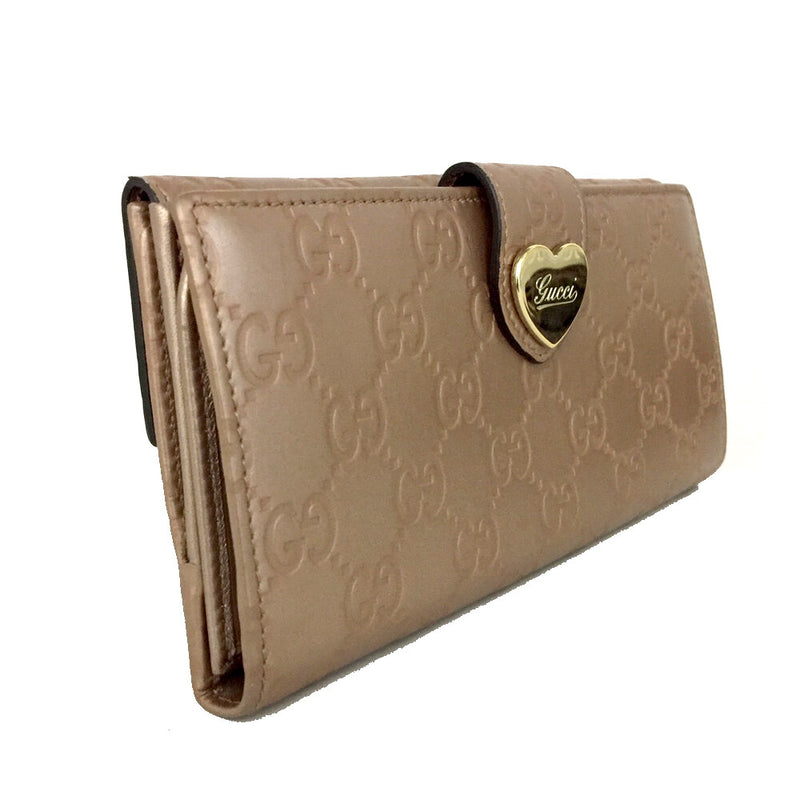 Gucci Ssima Heart Gg Logo Leather Long