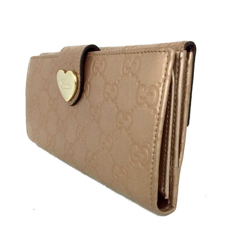 Gucci Ssima Heart Gg Logo Leather Long