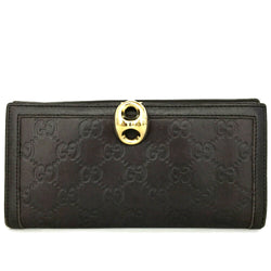 Gucci Ssima Gg Logo Leather Long Bifold