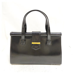 Yves Saint Laurent Hand Bag Black Enamel