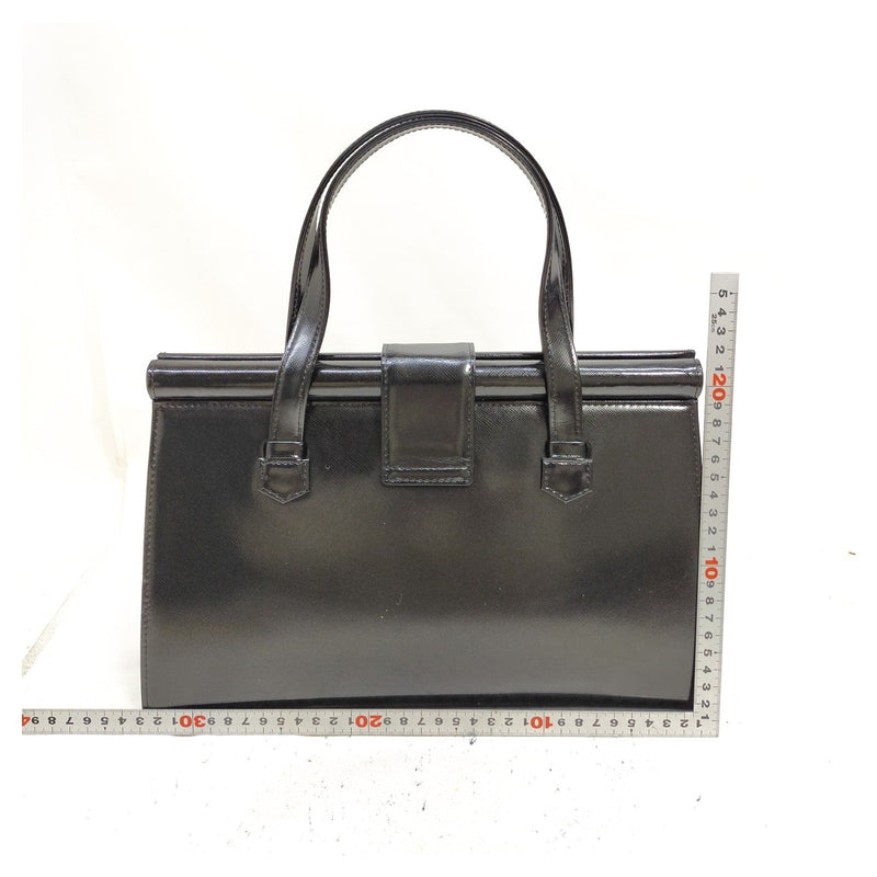 Yves Saint Laurent Hand Bag Black Enamel