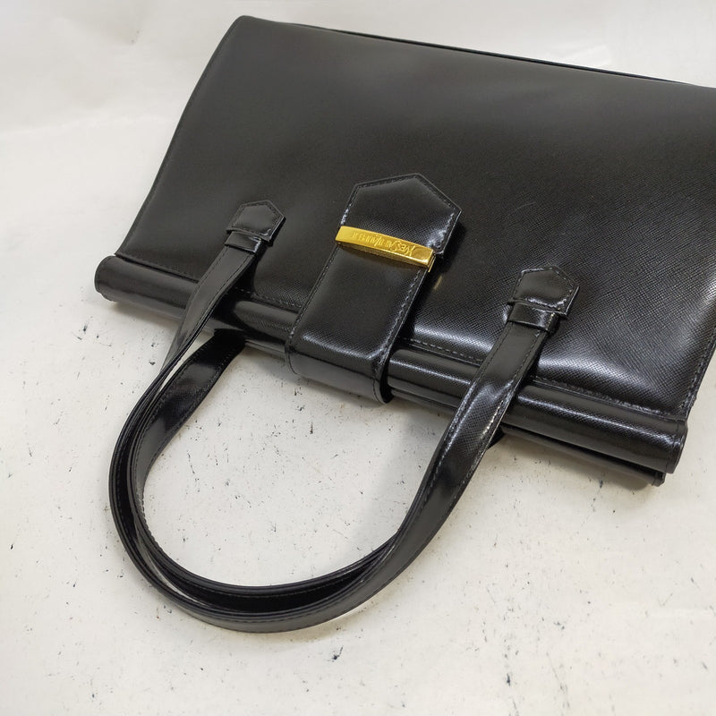 Yves Saint Laurent Hand Bag Black Enamel