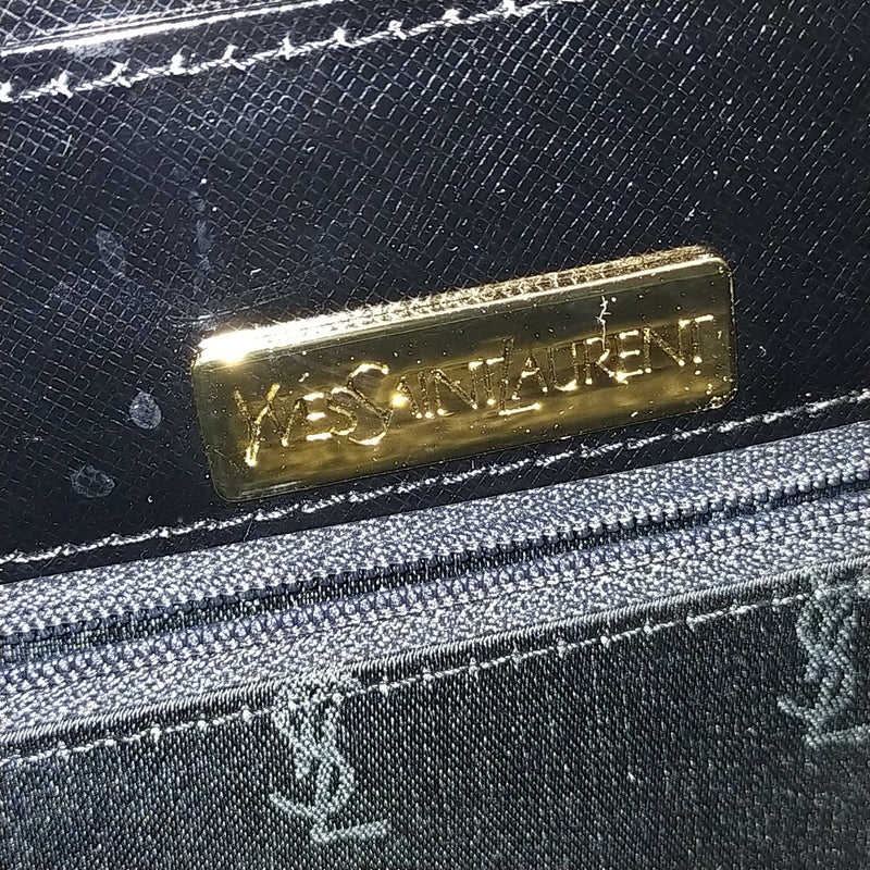Yves Saint Laurent Hand Bag Black Enamel