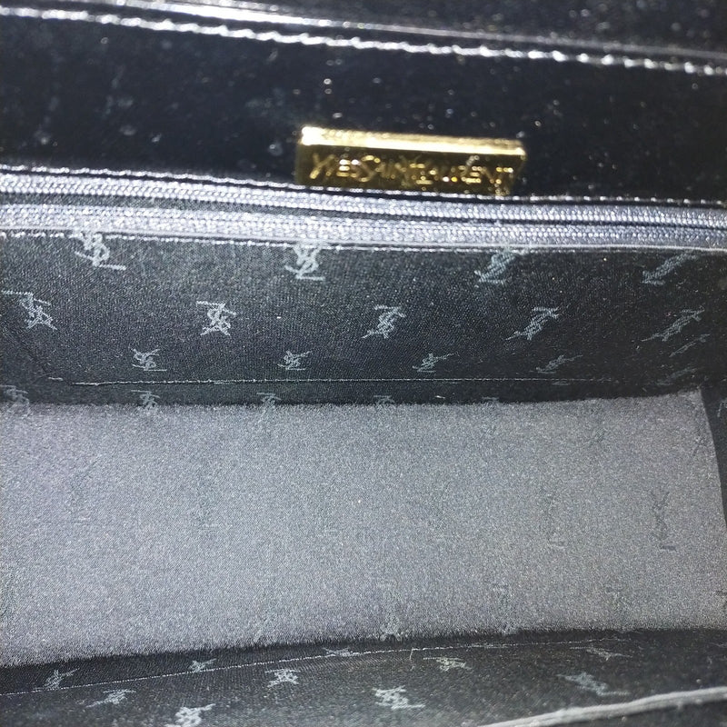 Yves Saint Laurent Hand Bag Black Enamel