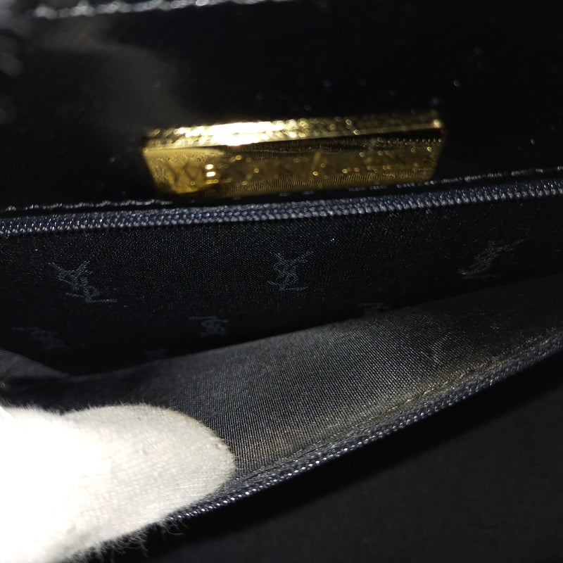 Yves Saint Laurent Hand Bag Black Enamel