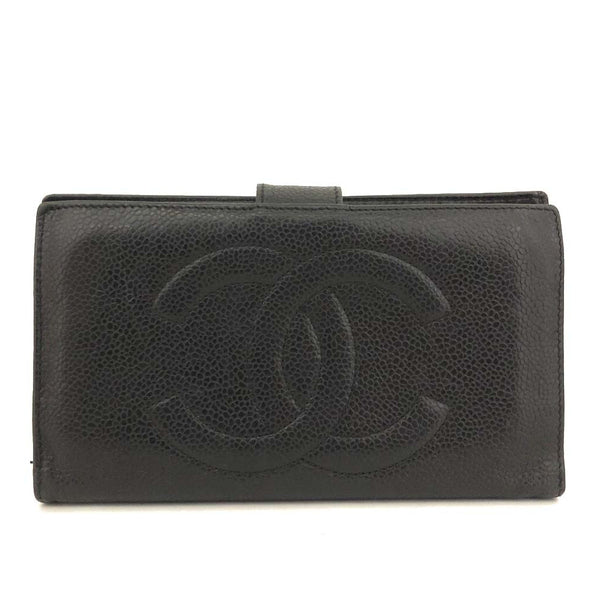 Chanel Cc Logo Grained Calfskin Long