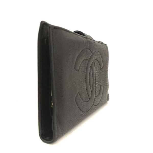 Chanel Cc Logo Grained Calfskin Long