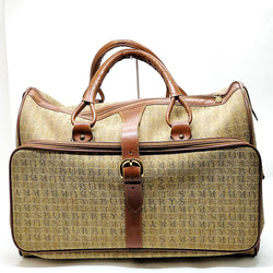 Burberrys Boston Bag Brown Canvas
