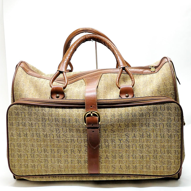 Burberrys Boston Bag Brown Canvas
