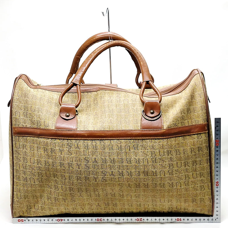 Burberrys Boston Bag Brown Canvas