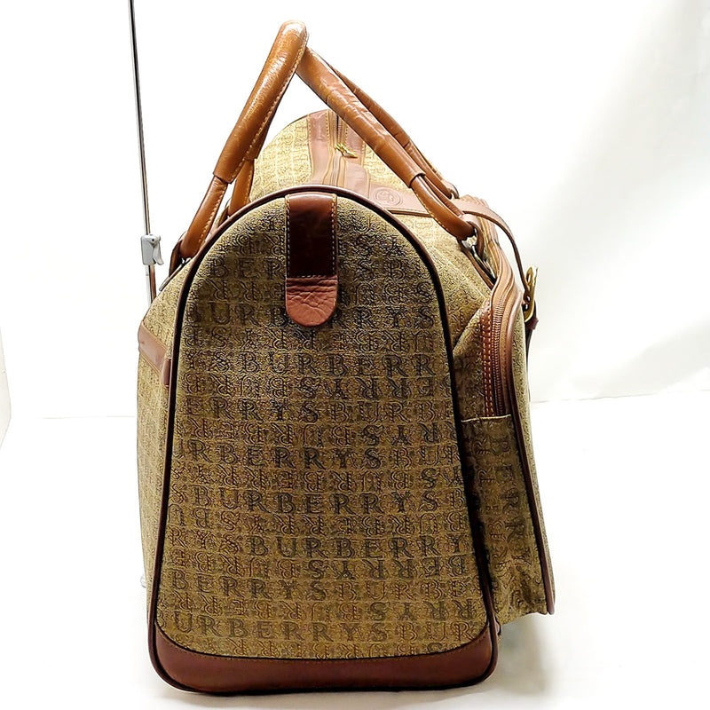 Burberrys Boston Bag Brown Canvas