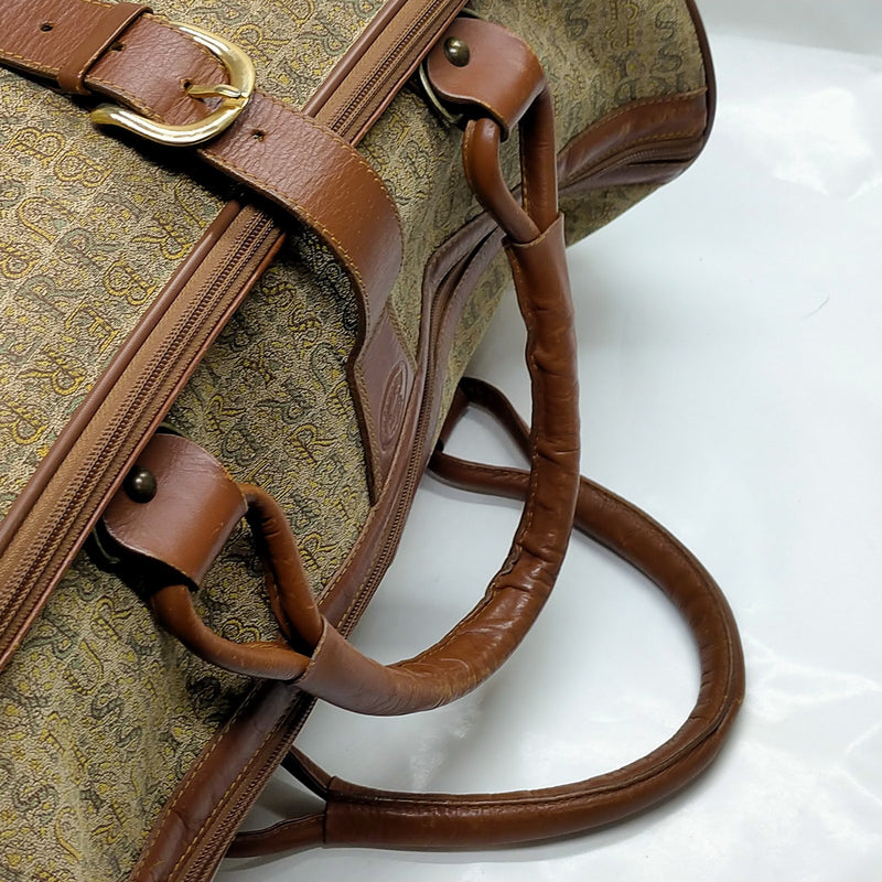 Burberrys Boston Bag Brown Canvas