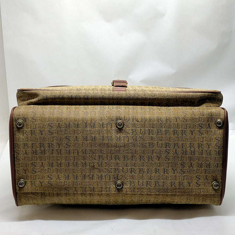 Burberrys Boston Bag Brown Canvas