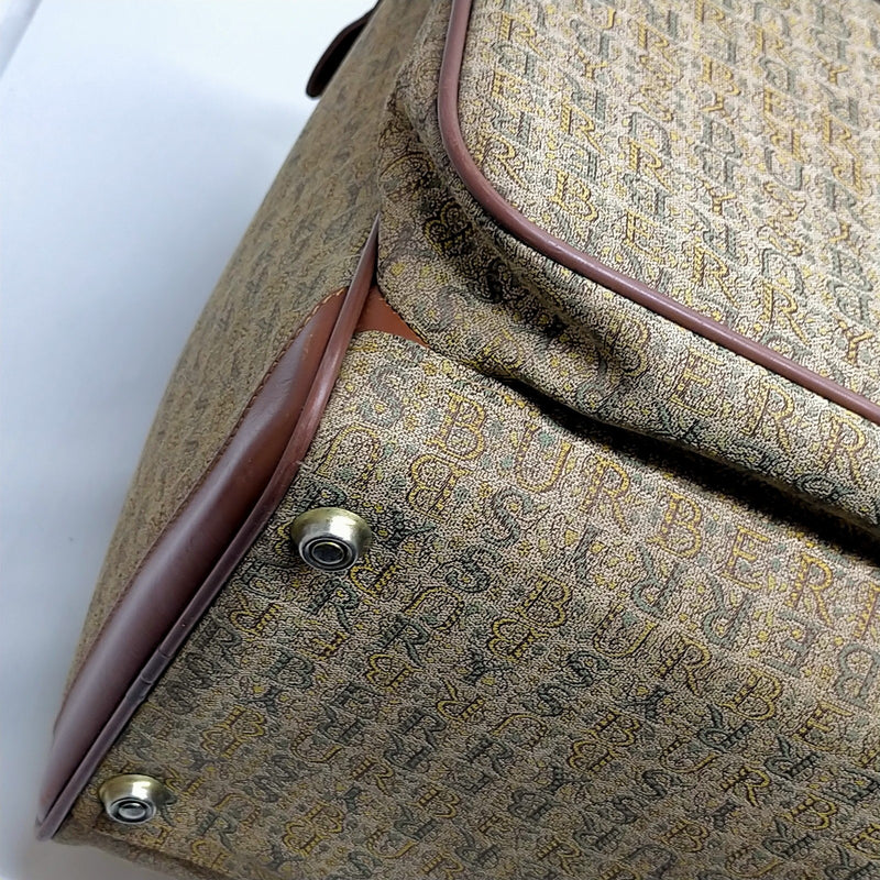Burberrys Boston Bag Brown Canvas