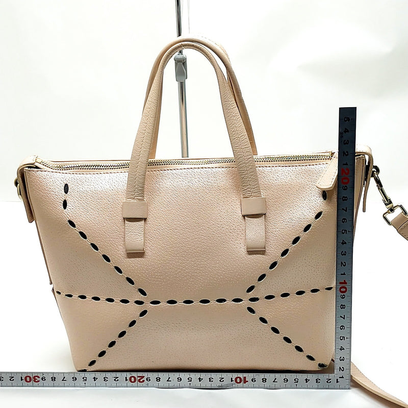 Furla Hand Bag Beige Leather