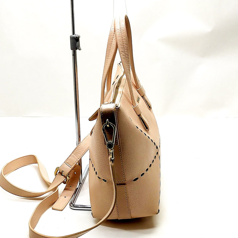 Furla Hand Bag Beige Leather