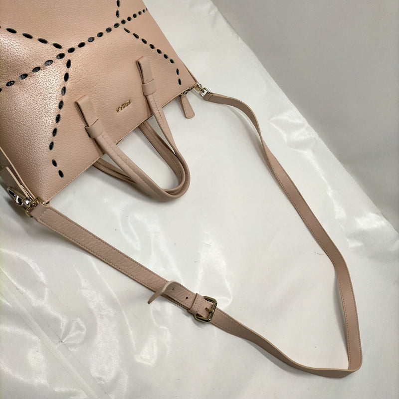 Furla Hand Bag Beige Leather