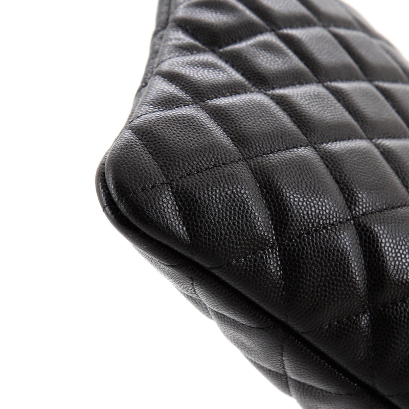Chanel O Case Clutch Quilted Caviar
