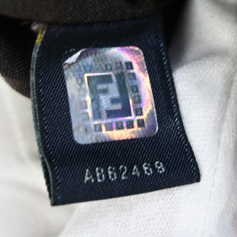 Fendi Logo Zucchino Shoulder Bag Canvas