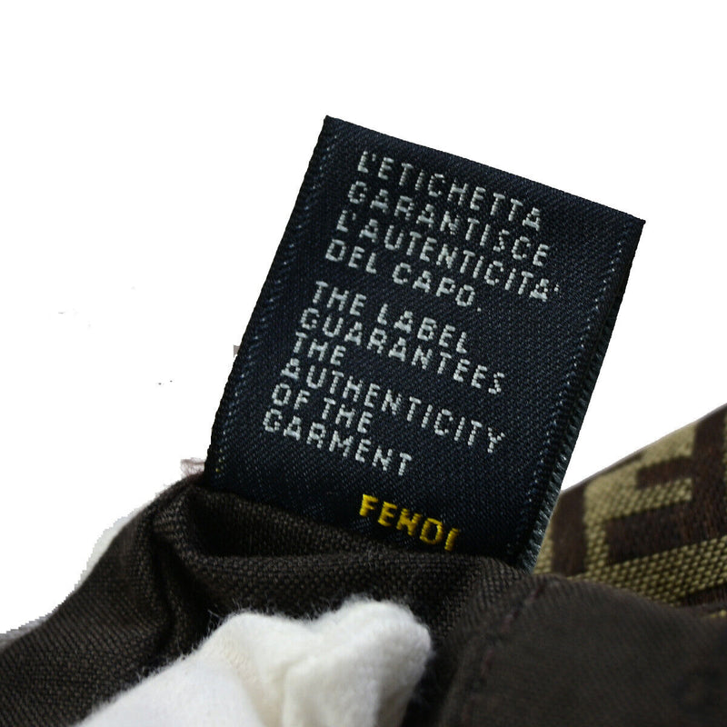 Fendi Logo Zucchino Shoulder Bag Canvas