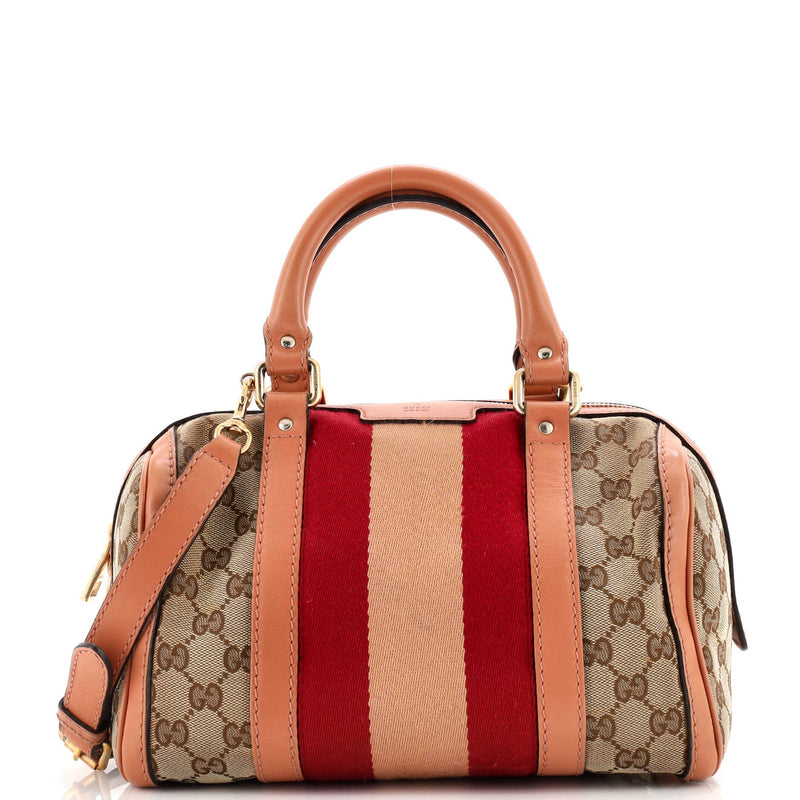 Gucci Vintage Web Boston Bag Gg Canvas
