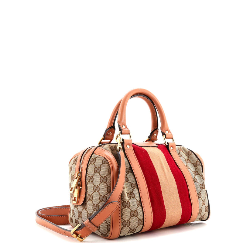 Gucci Vintage Web Boston Bag Gg Canvas