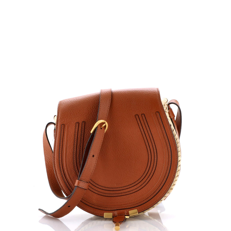 Chloe Marcie Basket Crossbody Bag Raffia
