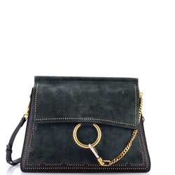 Chloe Faye Shoulder Bag Studded Leather