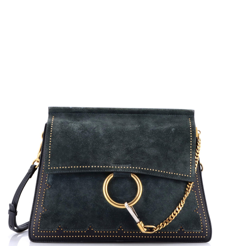 Chloe Faye Shoulder Bag Studded Leather