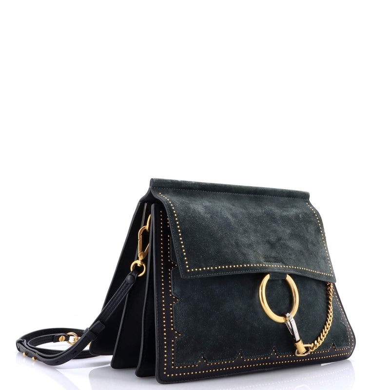 Chloe Faye Shoulder Bag Studded Leather
