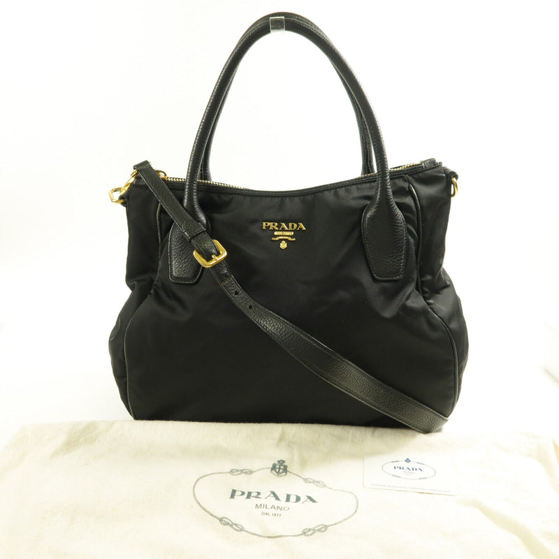Prada Ghw Shoulder Bag 2Way Nylon Black
