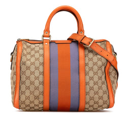 Gucci Gg Web Joy Boston Bag Brown