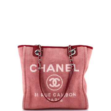 Chanel North South Deauville Tote Canvas