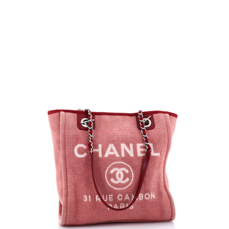 Chanel North South Deauville Tote Canvas