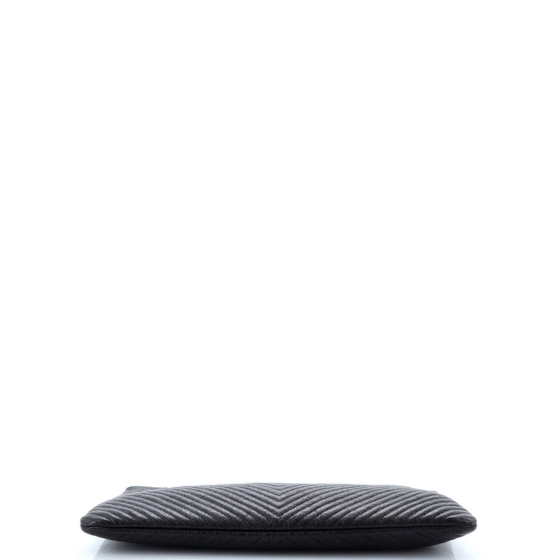 Chanel Boy O Case Clutch Chevron Caviar