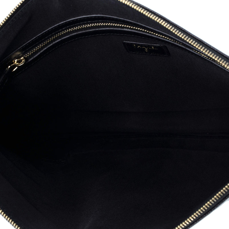 Chanel Boy O Case Clutch Chevron Caviar