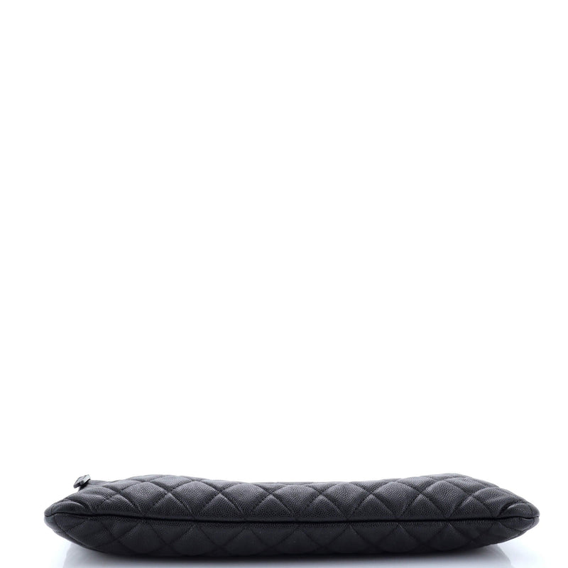 Chanel O Case Clutch Quilted Caviar