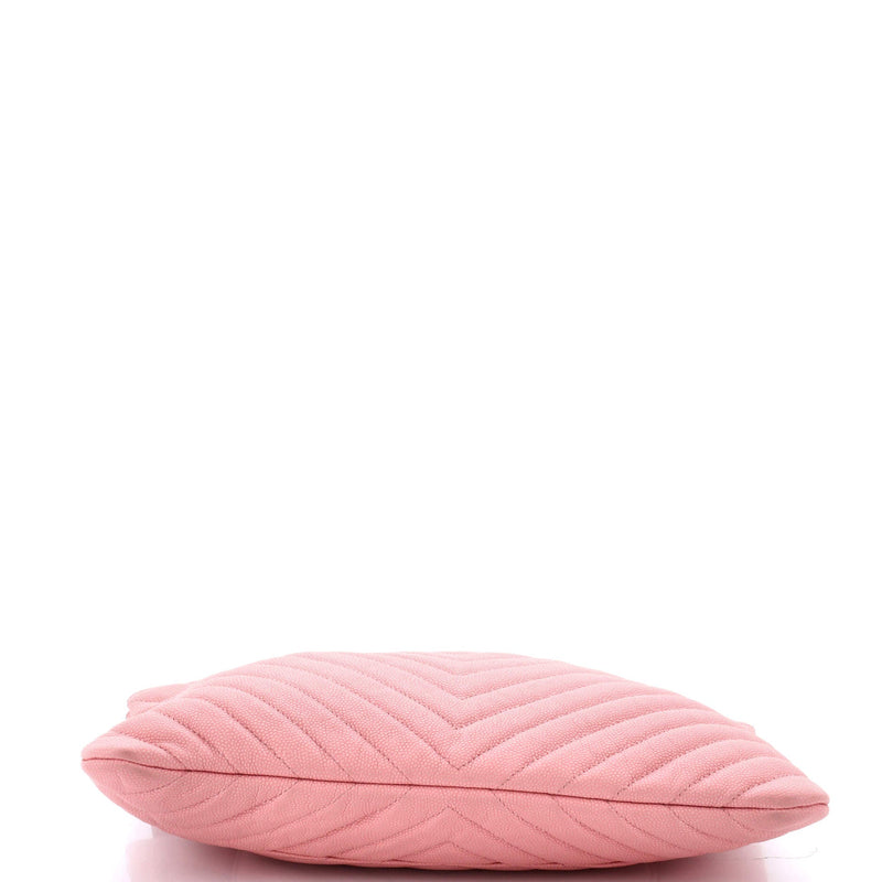 Chanel O Case Clutch Chevron Caviar