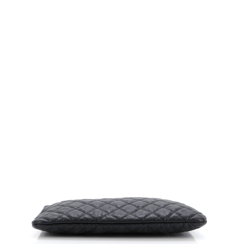 Chanel O Case Clutch Quilted Crumpled