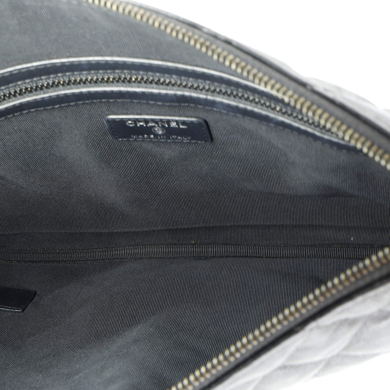 Chanel O Case Clutch Quilted Crumpled