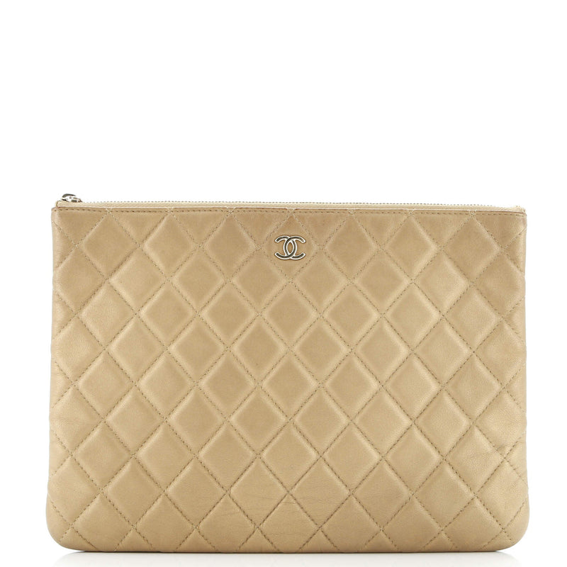 Chanel O Case Clutch Quilted Lambskin