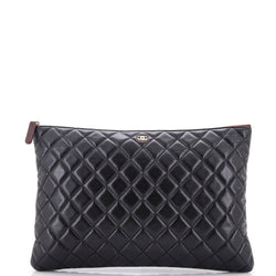 Chanel O Case Clutch Quilted Caviar