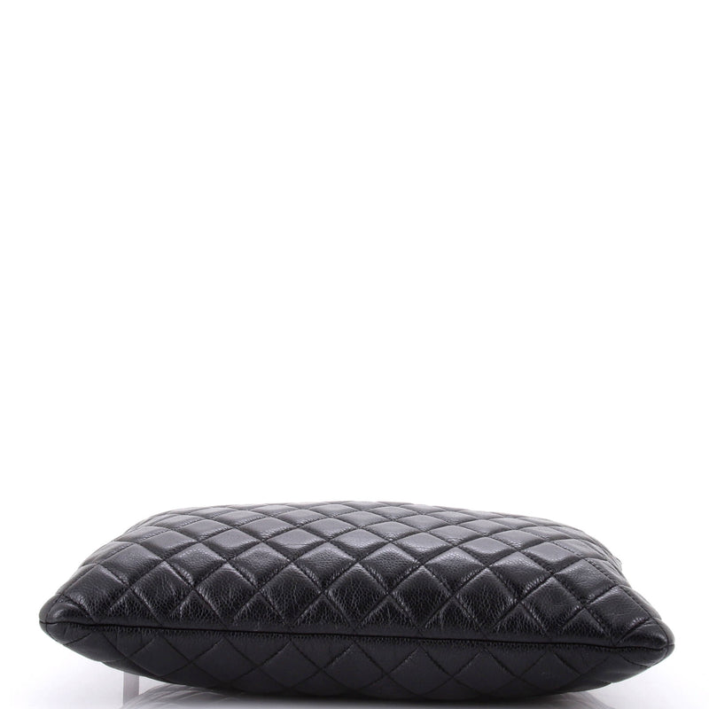 Chanel O Case Clutch Quilted Caviar