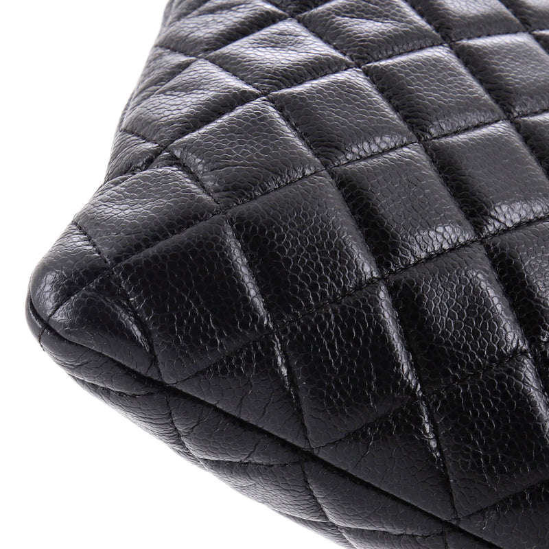 Chanel O Case Clutch Quilted Caviar