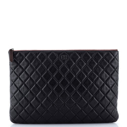 Chanel O Case Clutch Quilted Lambskin