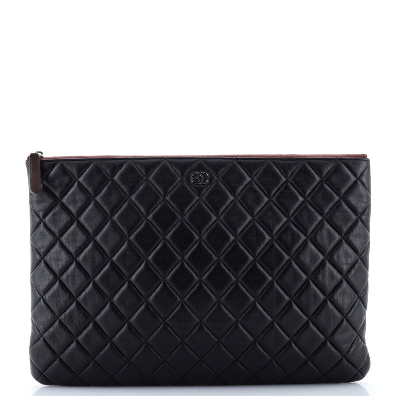 Chanel O Case Clutch Quilted Lambskin