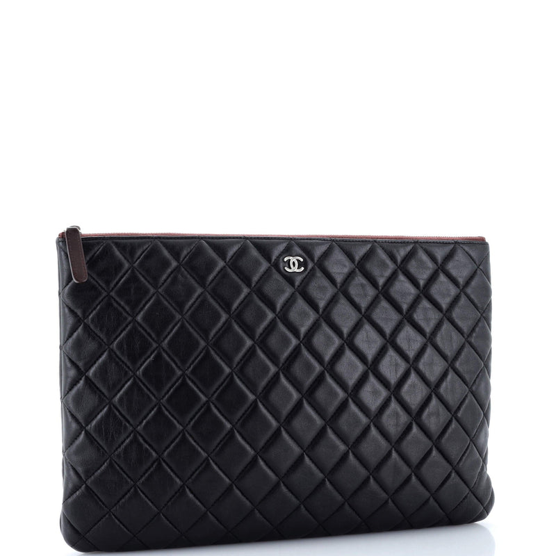 Chanel O Case Clutch Quilted Lambskin