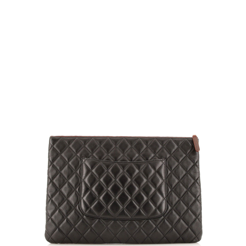 Chanel O Case Clutch Quilted Lambskin