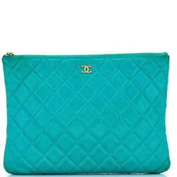 Chanel O Case Clutch Quilted Caviar