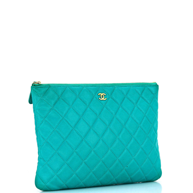 Chanel O Case Clutch Quilted Caviar